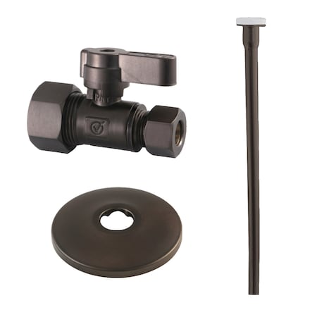 Toilet Supply Kit, 58 OD X 38 OD Comp Straight Valve, Oil Rubbed Bronze